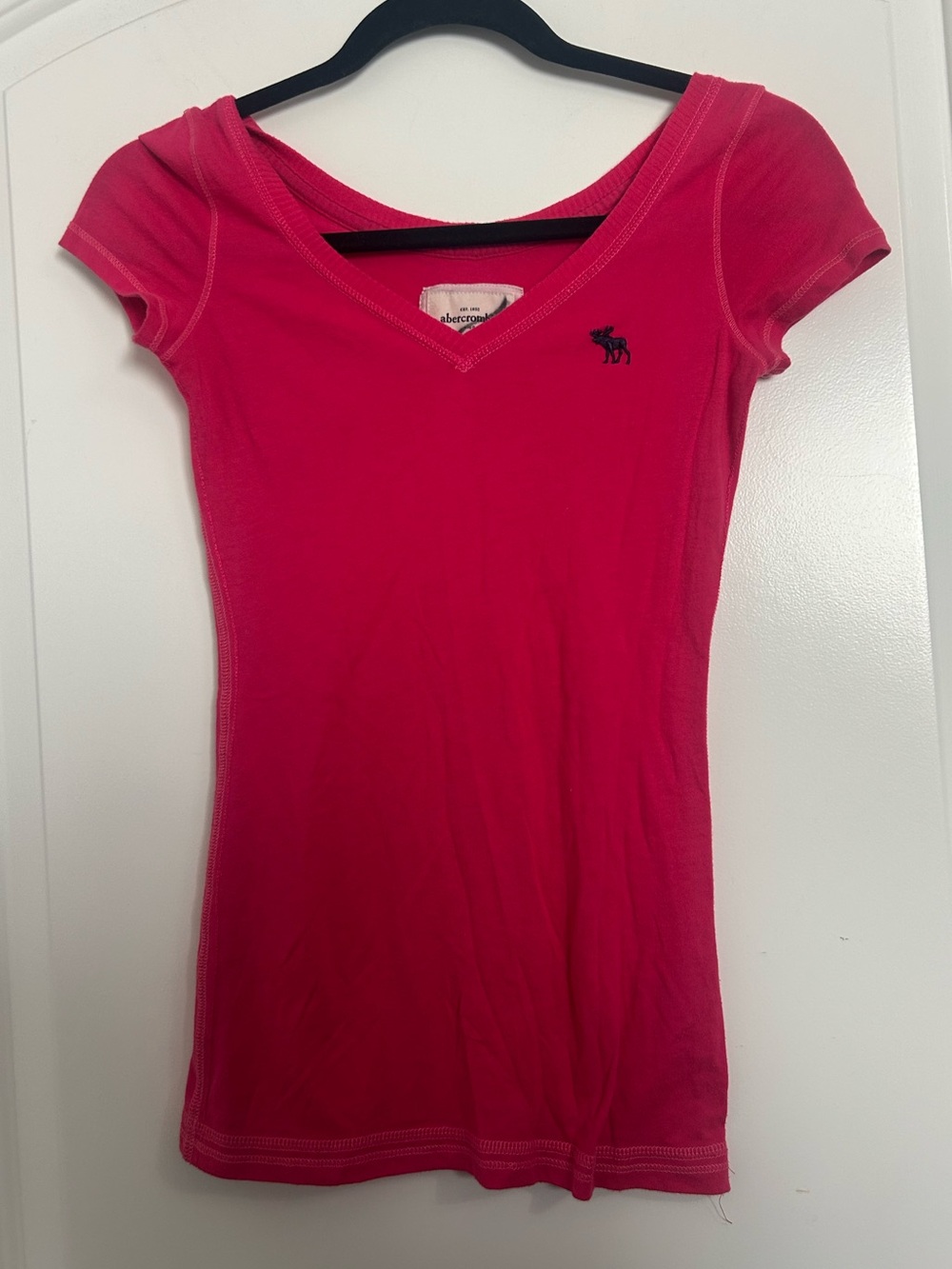 Abercrombie & Fitch y2k 90s V-Neck Short Sleeve Babydoll T Shirt Size S vintage